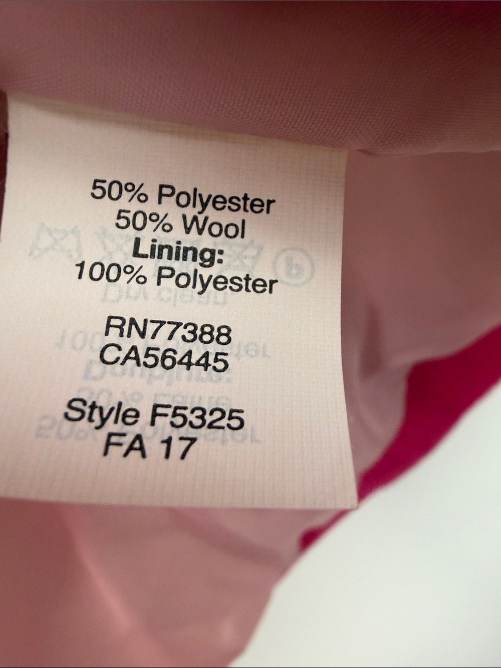 J.Crew City Coat Fuchsia Pink Wool Blend Stand Collar Hidden Button Women’s 2 - Picture 8 of 9